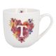 Becher Buchstabe/Flower-Herz, T, 450 ml