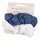 2er Set Haarband Scrunchie, Jeans/Dots
