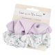 2er Set Haarband Scrunchie, Blumen/lila