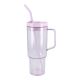 Becher mit Strohhalm und Griff, lila, 1100 ml