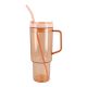 Becher mit Strohhalm und Griff, peach, 1100 ml