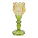 Kerzenständer Tulpe/Teelicht, gelb/grün, 18 cm