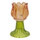 Kerzenständer Tulpe/Teelicht, orange/grün, 14 cm
