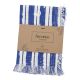 2er Set Serviette mit Fransen, Streifen/wollweiß/blau, 35 x 35 cm