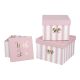 3er Set Geschenkkarton Schleife/Streifen, With Love/rosa