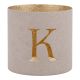 Teelichthalter Buchstabe, K/beige, 7.8 x 7.5 cm