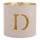 Teelichthalter Buchstabe, D/beige, 7.8 x 7.5 cm