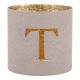 Teelichthalter Buchstabe, T/beige, 7.8 x 7.5 cm