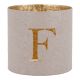 Teelichthalter Buchstabe, F/beige, 7.8 x 7.5 cm