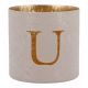 Teelichthalter Buchstabe, U/beige, 7.8 x 7.5 cm