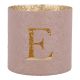Teelichthalter Buchstabe, E/altrosa, 7.8 x 7.5 cm