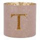 Teelichthalter Buchstabe, T/altrosa, 7.8 x 7.5 cm