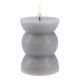 LED-Kerze Design, rund/grau, 12 cm