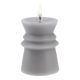 LED-Kerze Design, eckig/grau, 12 cm