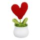 Häkelblume im Topf, Herz, 12.5 cm