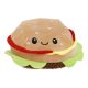 Kuscheltier Fastfood Gesicht, Burger, 15 x 7.5 cm