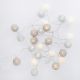 LED-Lichterkette Textilball, hellblau/weiß/hellgrau, 24er