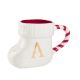 Becher Stiefel mit Buchstabe, A/weiß, 400 ml