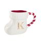 Becher Stiefel mit Buchstabe, K/weiß, 400 ml