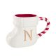 Becher Stiefel mit Buchstabe, N/weiß, 400 ml