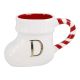 Becher Stiefel mit Buchstabe, D/weiß, 400 ml