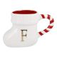 Becher Stiefel mit Buchstabe, F/weiß, 400 ml