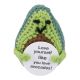 Häkelfigur Spruch, Avocado, 8 cm