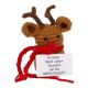 Häkel-Figur mit Spruch, Xmas/Rentier, 11 cm