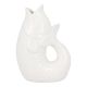 Vase Fisch, weiß, 14.5 cm