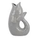 Vase Fisch, grau, 25 cm