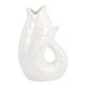 Vase Fisch, weiß-pearl, 25 cm
