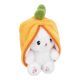 Kuscheltier Hase mit Zipper, weiß, 20 cm