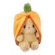 Kuscheltier Hase mit Zipper, braun, 20 cm