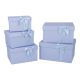 5er Set Geschenkkarton Schleife/Uni, rauchblau