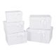 5er Set Geschenkkarton Schleife/Uni, weiß
