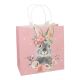 Geschenktüte Hase mit Ohren, rosa, 20 x 20 cm