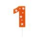 Tortenkerze Geburtstag/Sterne, Zahl 1