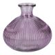 Flaschenvase Kugel, Rillen/lila, 14 x 13 cm