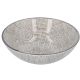 Schale China, tief, Striche, dunkelgrau/wss, 13 cm