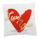 Kissen Herz, rot/weiß, 20 cm