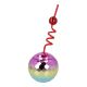 Trinkbecher Discokugel, bunt, 11 cm