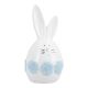 Eier-Hase Blumenkranz, blau, 14.5 cm