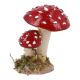 Pilz-Dekoration mit Moos, rund/zwei, 7 cm