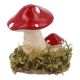 Pilz-Dekoration mit Moos, spitz/zwei, 7 cm
