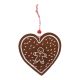Anhänger Weihnachten, Lebkuchen-Herz/dunkelbraun, 11 cm