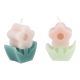 2er Set Kerze Blume, flieder/rosa, 6 cm