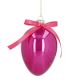Anhänger Glas-Ei mit Schleife, opal/pink, 8 x 12 cm