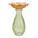 Vase Blütenform, orange/grün, 17 cm