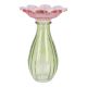 Vase Blütenform, rosa/grün, 17 cm