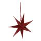 Papierstern samt-rot, Sprenkel, 18 cm